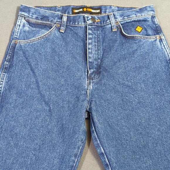 Wrangler FR Jeans Men's 33x32 Blue 10FR13MMS Original Fit Cowboy Western Denim - Picture 4 of 10